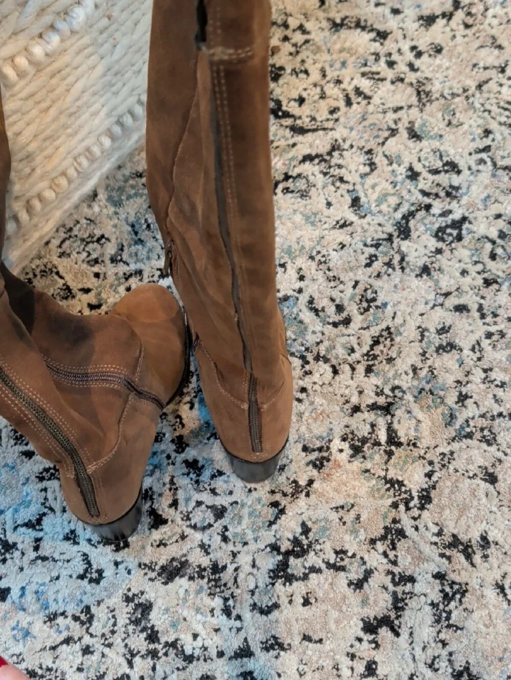 Steve Madden Suede Over-the-Knee Zip Boots.